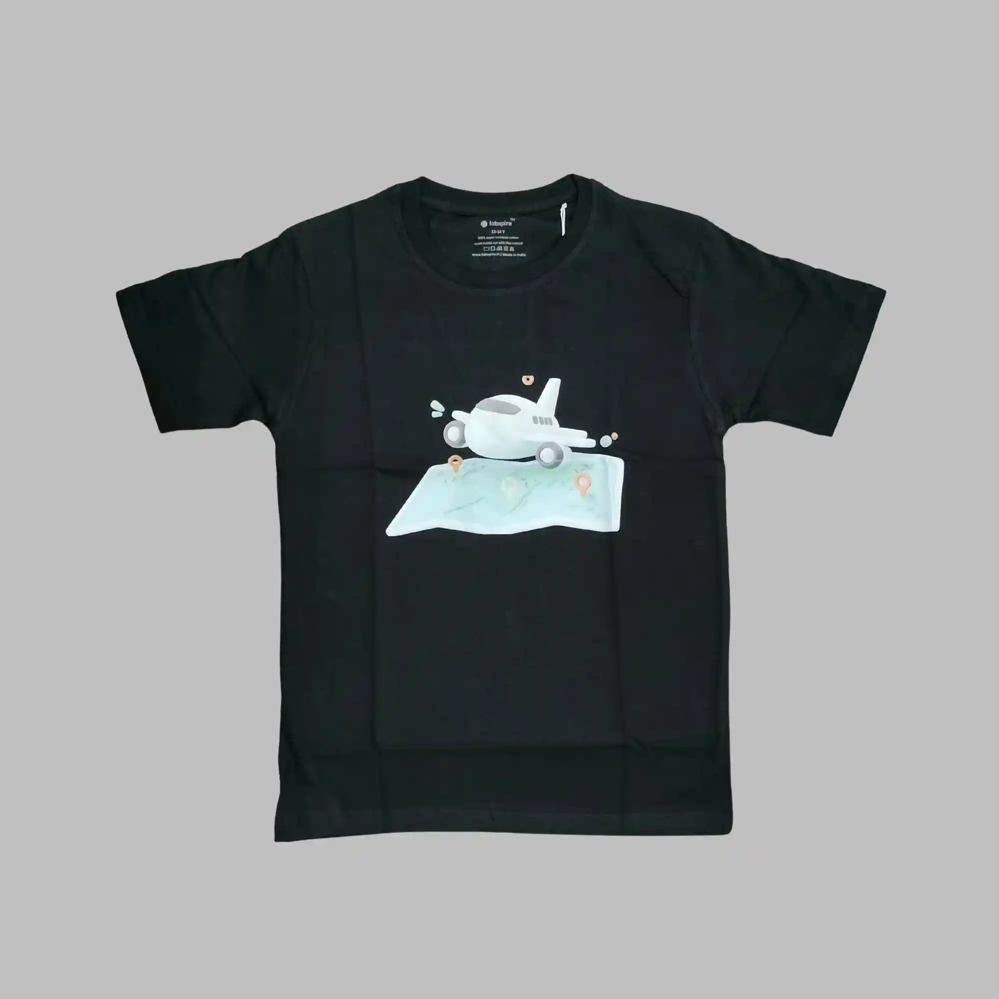 Fabspire Kids Tee - Mapaeroplane (Black)