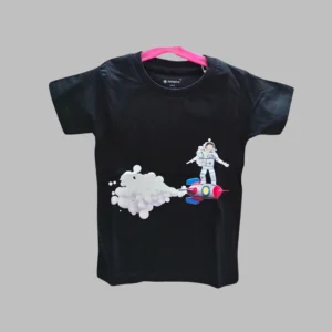 Fabspire Kids Tee - rocket astronaut (Black)