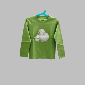 Fabspire Kids Tee - sheepandlamb (Kiwi Green)