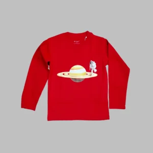 Fabspire Kids Tee - saturn astronaut (Red)