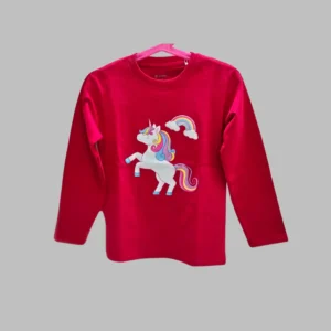 Fabspire Kids Tee - unicorn (Red)