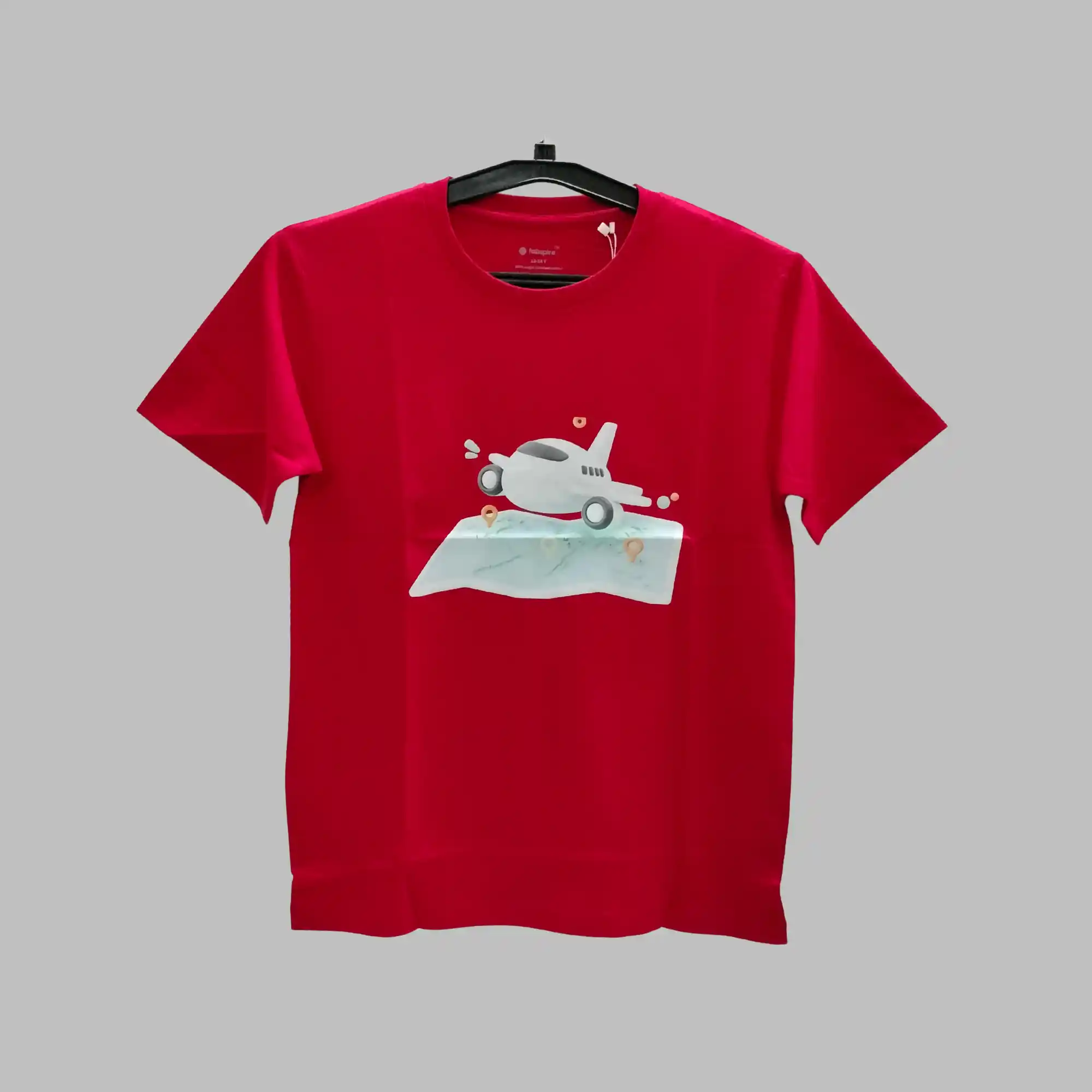 Fabspire Kids Tee - Mapaeroplane (Red)