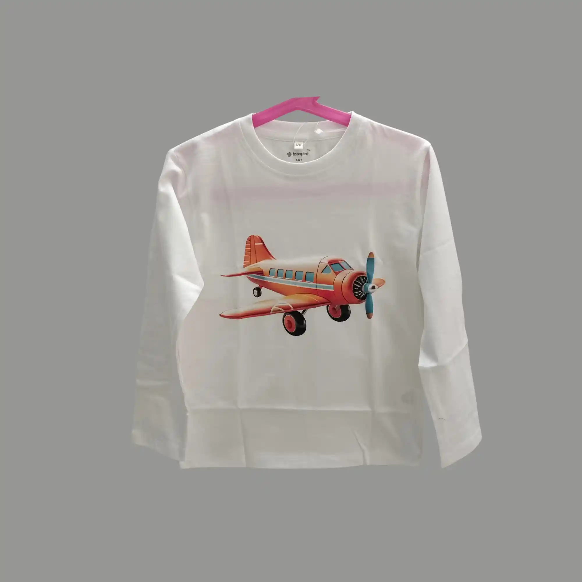 Fabspire Kids Tee - aeroplane (White)