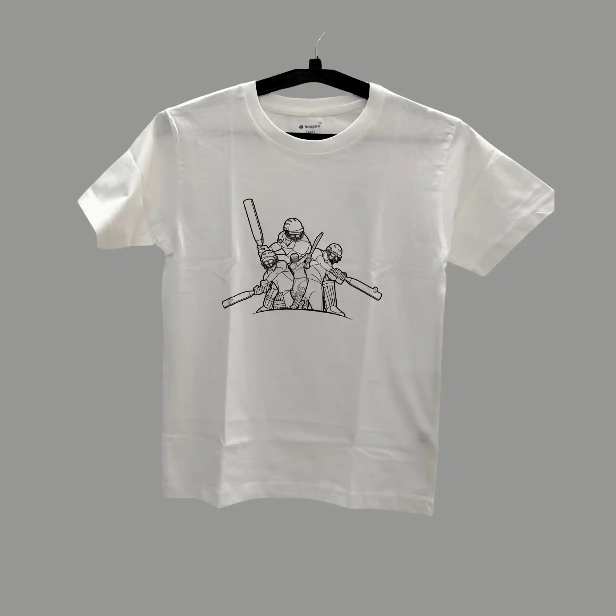 Fabspire Kids Tee - batsman (White)